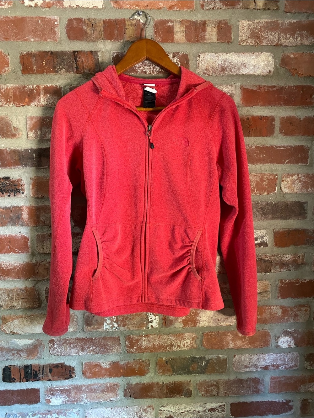 The North Face Women's Red Full-Zip Hooded Fleece